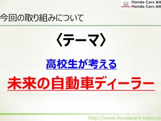 テーマ 高校生が考える未来の自動車ディーラー